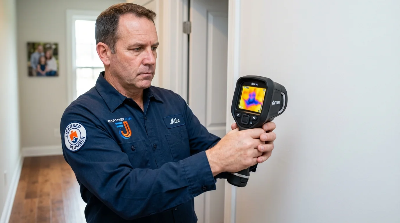 Thermal imaging leak detection by Johns Plumbing LLC in Becket